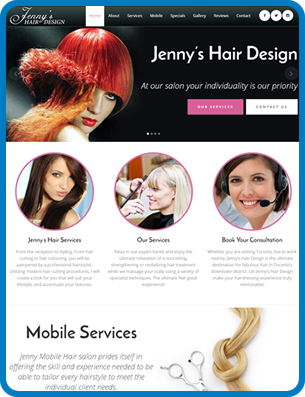 Hair design studio web design